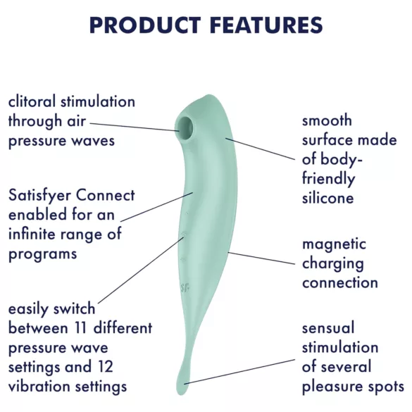 Satisfyer Twirling Pro - 2v1 smart klitoriálny vibrátor - mentolová