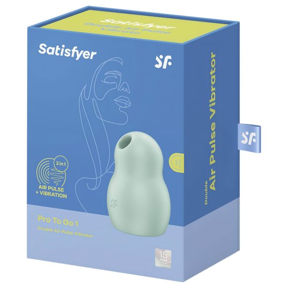 Satisfyer Pro To Go 1 - vibračný klitoriálny stimulátor na batériu - mätový