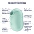 Satisfyer Pro To Go 2 - Nabíjateľný, tlakový stimulátor klitorisu (mäta)