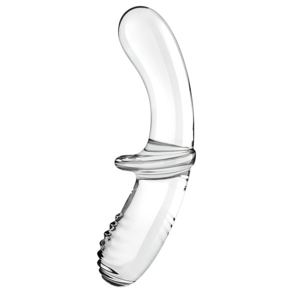 Satisfyer Double Crystal - obojstranné sklenené dildo - priehľadné