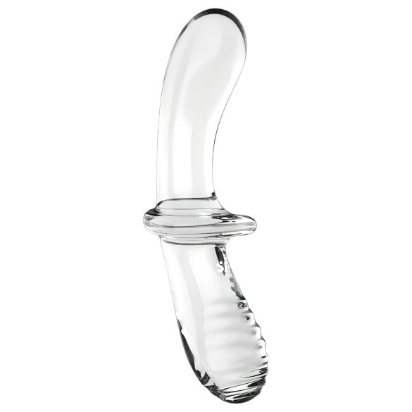 Satisfyer Double Crystal - obojstranné sklenené dildo - priehľadné