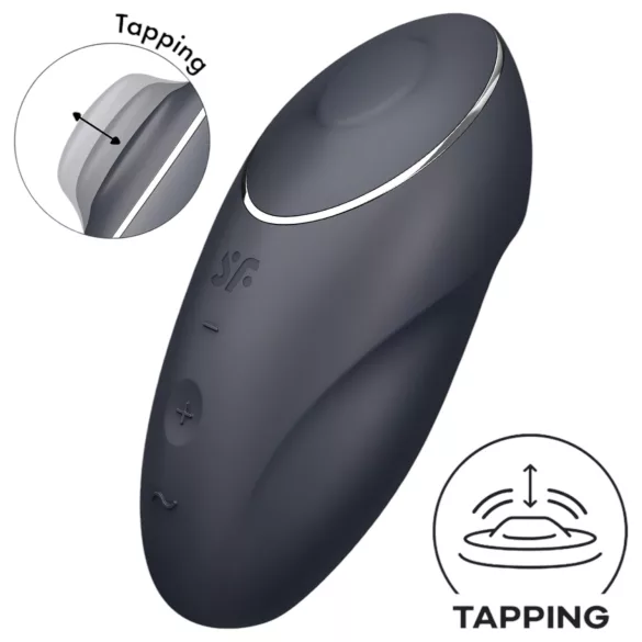 Satisfyer Tap & Climax 1 - 2v1 klitorálny vibrátor - čierny