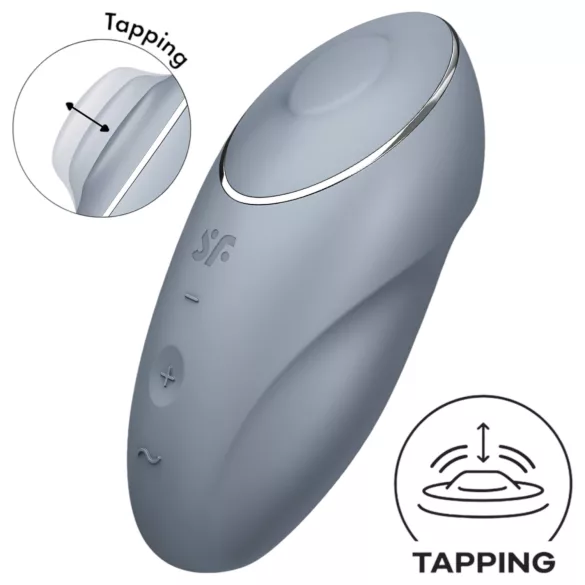 Satisfyer Tap & Climax 1 - vibrátor na klitoris 2v1 - sivý