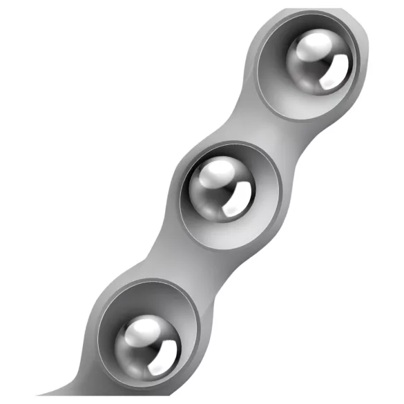 Satisfyer Triple Ball-R - dildó s guľkami - silikón - sivá