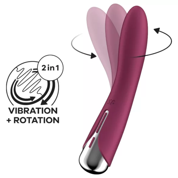 Satisfyer - vibrátor na bod G s rotačnou hlavou - červený