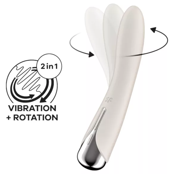 Satisfyer - G-bod vibrátor s rotujúcou hlavou - béžový