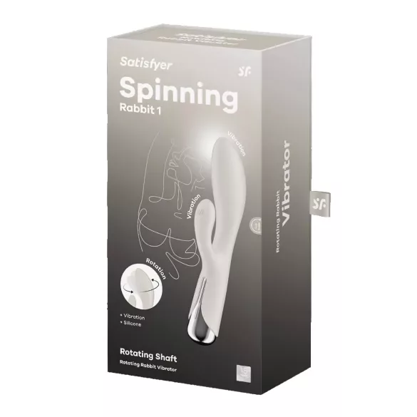 Satisfyer Spinning Rabbit 1 - vibrátor s rotačným klitorálnym ramenom - béžový