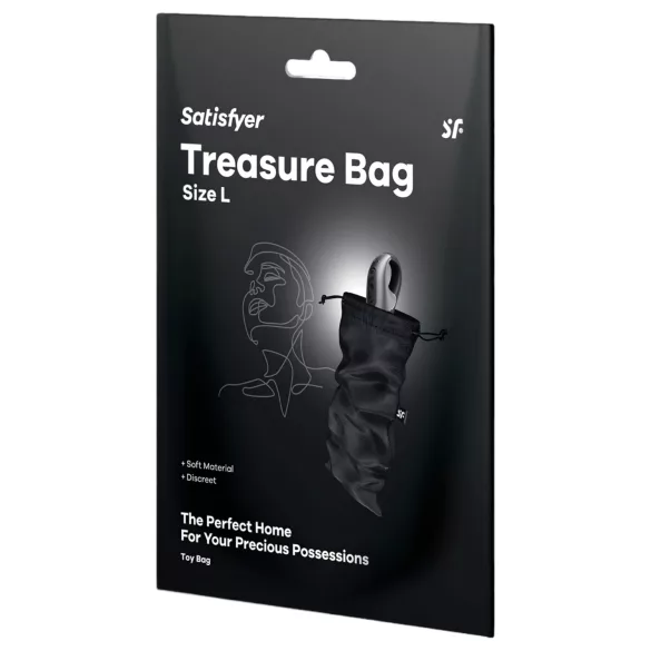 Satisfyer Treasure Bag L - diskrétne úložné vrecko - stredné - čierne