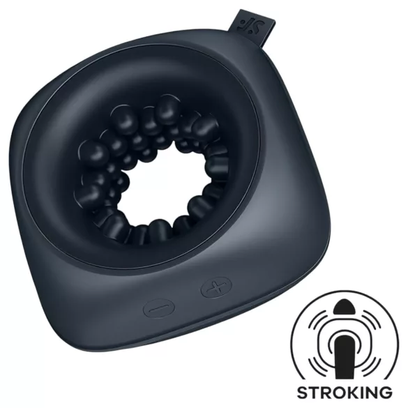 Satisfyer Ring Stroker - akumulátorový vibračný masturbátor (čierny)