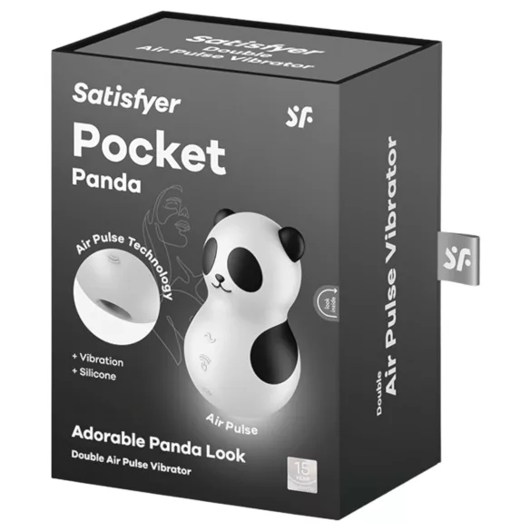 Satisfyer Pocket Panda - stimulátor klitorisu na vlny - čierny