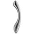 Satisfyer Pure Gravity 1 – vrúbkované oceľové dildo (strieborné)