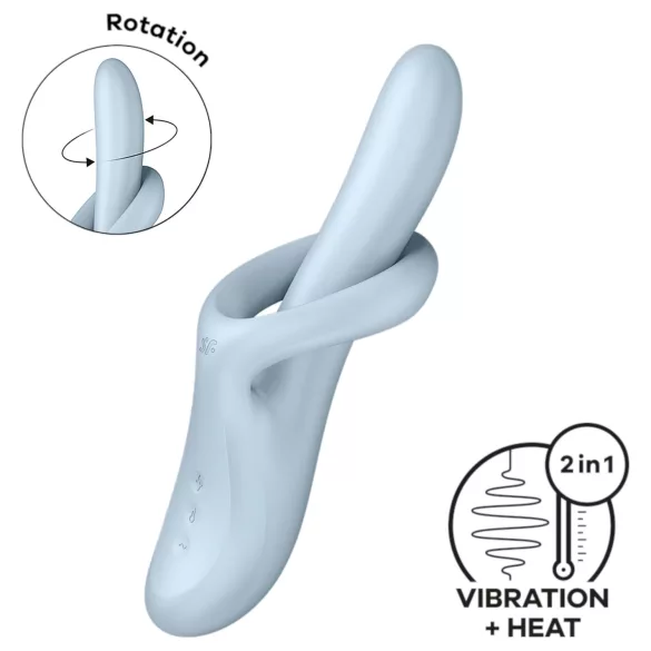 Satisfyer Heat Flex 4 - zohrievajúci vibrátor s ramienkom na klitoris (modrý)