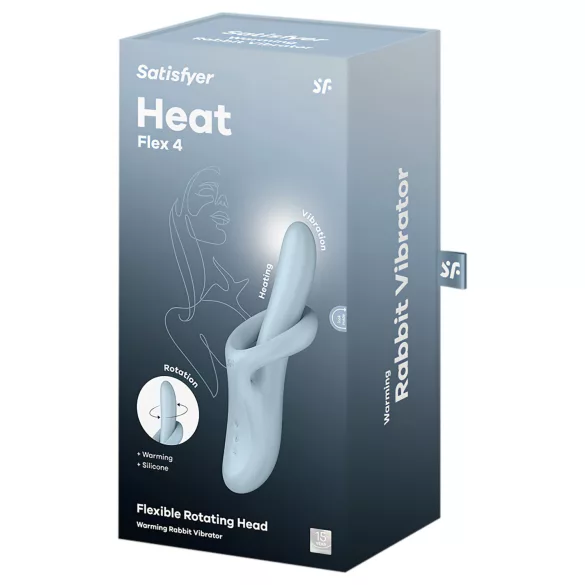 Satisfyer Heat Flex 4 - zohrievajúci vibrátor s ramienkom na klitoris (modrý)