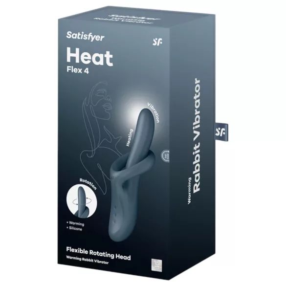 Satisfyer Heat Flex 4 - vibrátor s ohrievaním a ramenom na klitoris - sivý