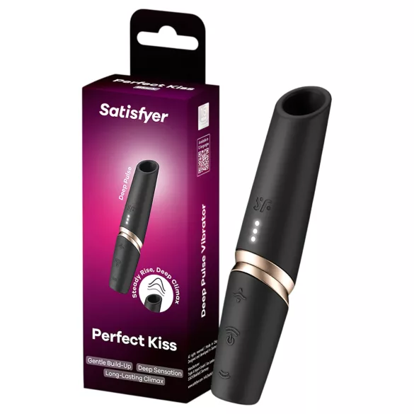 Satisfyer - vibrátor na klitoris v tvare rúžu - čierny