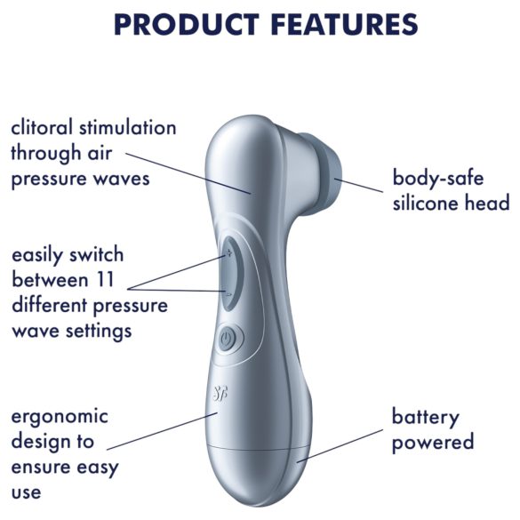 Satisfyer Pro2 Gen2 - stimulátor klitorisu s tlakovými vlnami - modrá