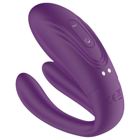 Mrow - nabíjací, vodeodolný pár vibrátor s 3 motormi (fialový)