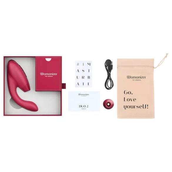 Womanizer Duo 2 - 2v1 vibrátor na bod G a klitoris - červený