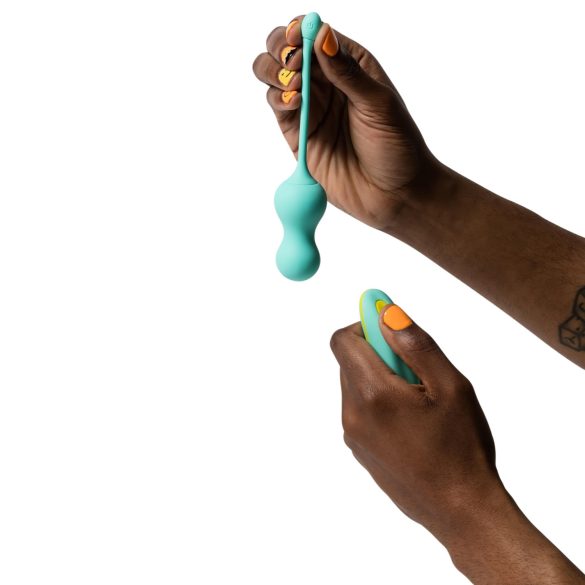 ROMP - vibračné venušine guličky s diaľkovým ovládačom - zelené