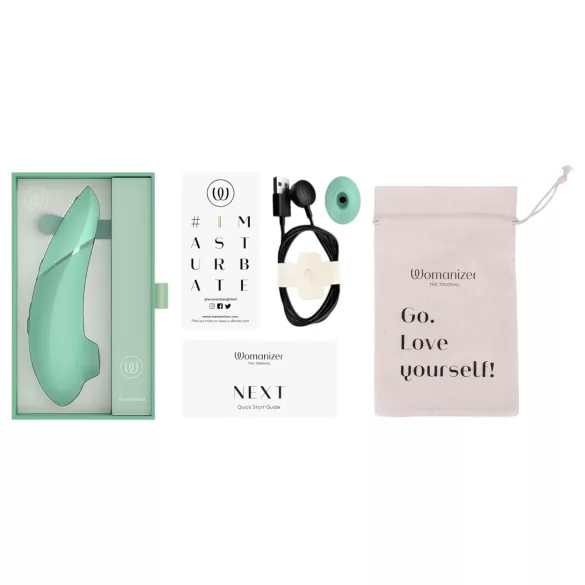 Womanizer Next - akumulátorový, vzduchovými vlnami stimulujúci klitorisový vibrátor (šalvia)