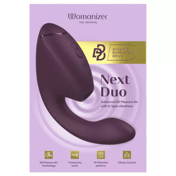 Womanizer Next Duo - vibrátor na bod G a klitoris - fialový
