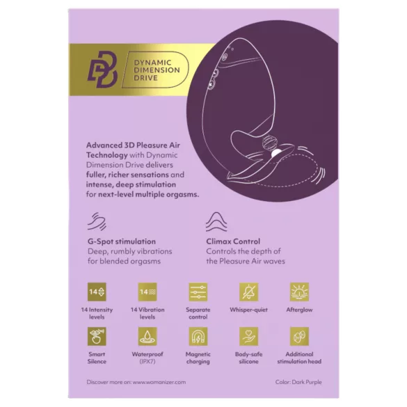 Womanizer Next Duo - vibrátor na bod G a klitoris - fialový