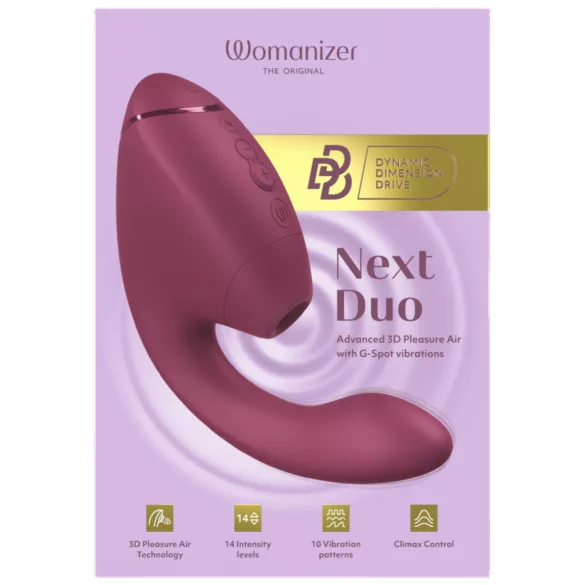 Womanizer Next Duo - vibrátor na bod G a klitorálny stimulátor - ružový