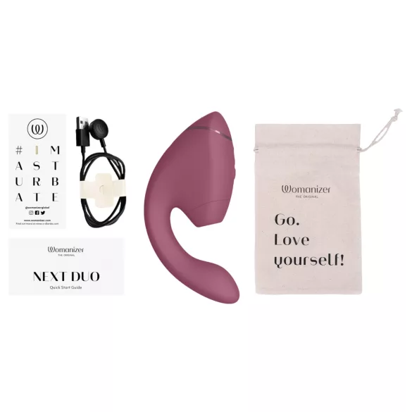 Womanizer Next Duo - vibrátor na bod G a klitorálny stimulátor - ružový
