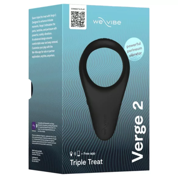 We-Vibe Verge 2 - vibračný erekčný krúžok - smart funkcia - čierny