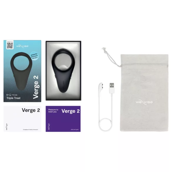 We-Vibe Verge 2 - vibračný erekčný krúžok - smart funkcia - čierny