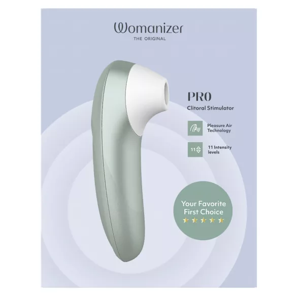 Womanizer Pro - stimulátor klitorisu s tlakovými vlnami (zelený)