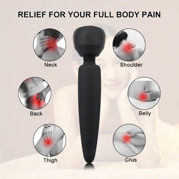 Mrow - nabíjací vibrátor na masáž - vodotesný - čierny