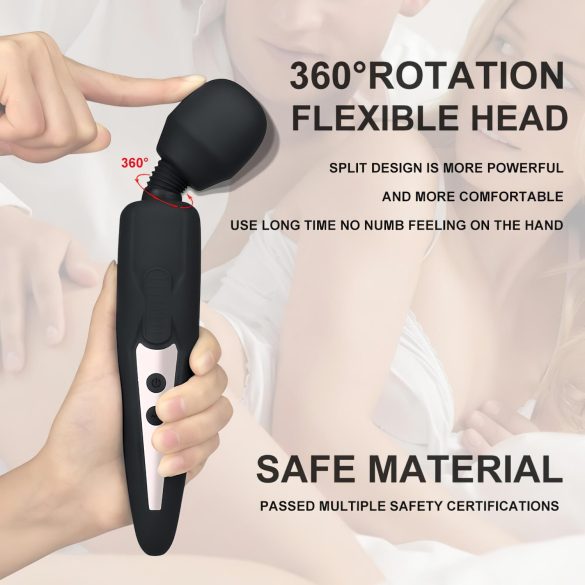 Mrow - nabíjací vibrátor na masáž - vodotesný - čierny