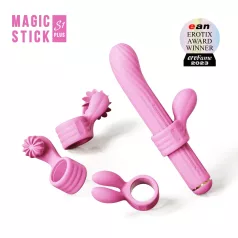   Magic Stick - vibrátor s vymeniteľnými nadstavcami (ružový)