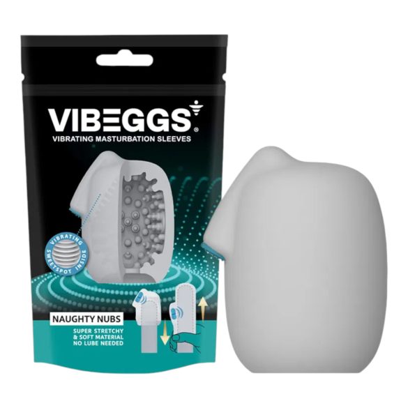 VIBEGGS Naughty Nubs - vibračné vajíčko masturbátor (biela)