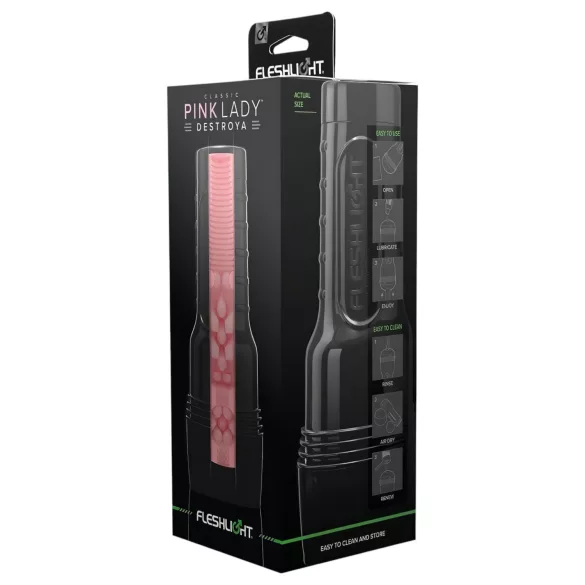 Fleshlight Pink Lady Destroya - realistická umelá vagína v puzdre - telová