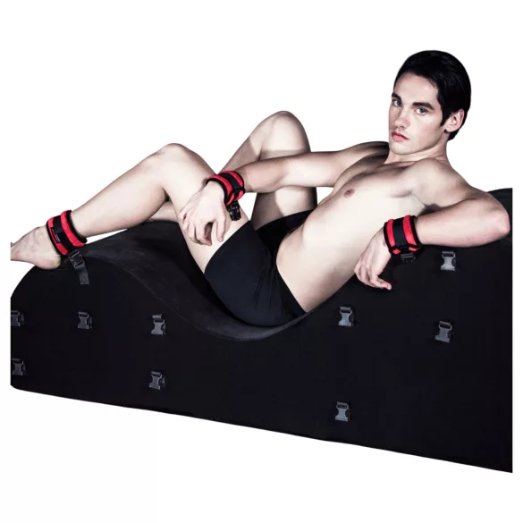 Liberator Black Label Esse - variabilná 3-dielna erotická pohovka (čierna)