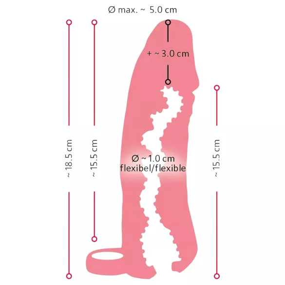 Nature Skin - návlek na penis a umelá vagína - 18 cm - telová farba