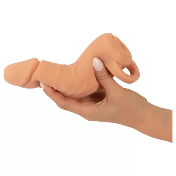 Nature Skin - návlek na penis a umelá vagína - 18 cm - telová farba