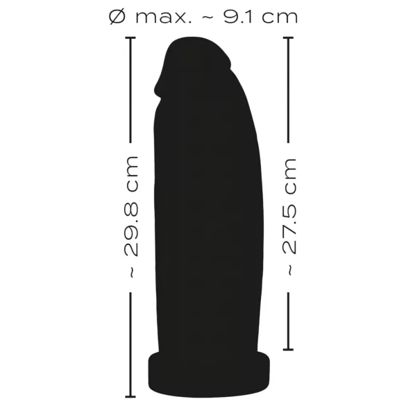 realistixxx Real Giant - obrovský dildo - 30 cm (čierny)