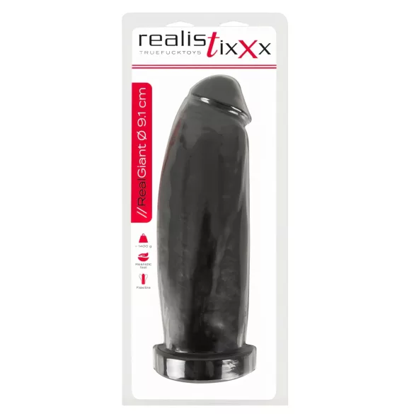 realistixxx Real Giant - obrovský dildo - 30 cm (čierny)