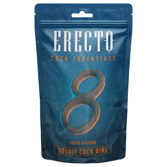 Erecto - dvojitý krúžok na penis (čierny)
