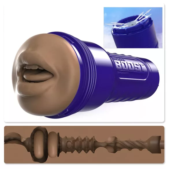 Fleshlight Boost Blow - realistický ústny masturbátor - hnedá