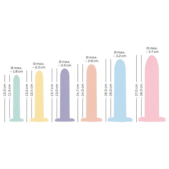 Six in a Row - tréningová sada dildá - 6ks (farebné)