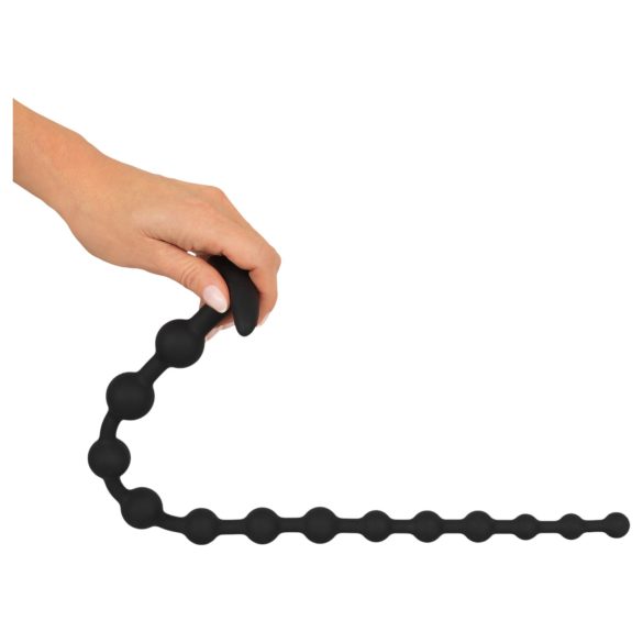 Black Velvets - análny dildó s guľôčkami - čierny