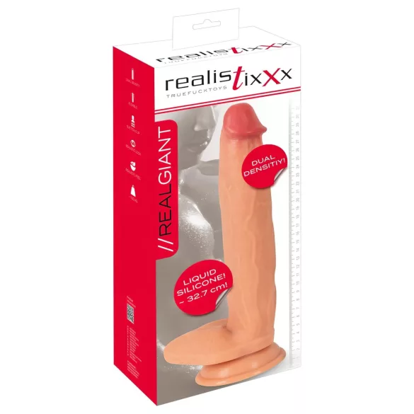 Realistixxx Real Giant - realistický dildó s semenníkmi - extra veľký