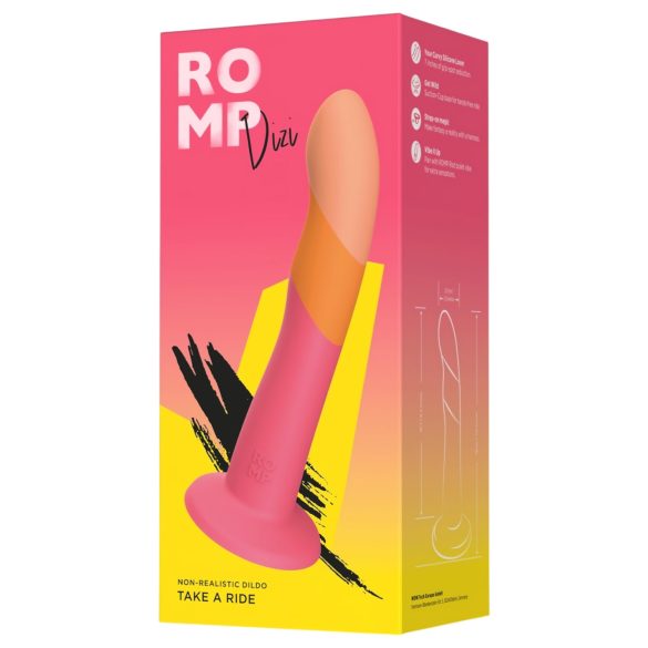 ROMP Dizi - silikónový ohybný dildo - ružovo-oranžový