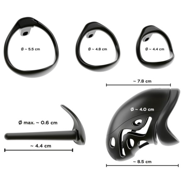 You2Toys - klietka na penis s plugom (čierna)