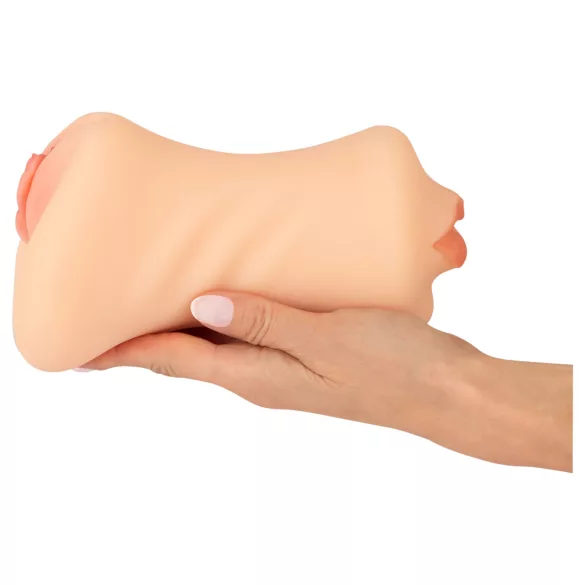 Nature Skin - masturbátor vagína a ústa - realistický materiál telová farba