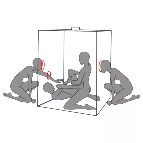 Secretdome - BDSM sex kabína s otvormi (čierna)